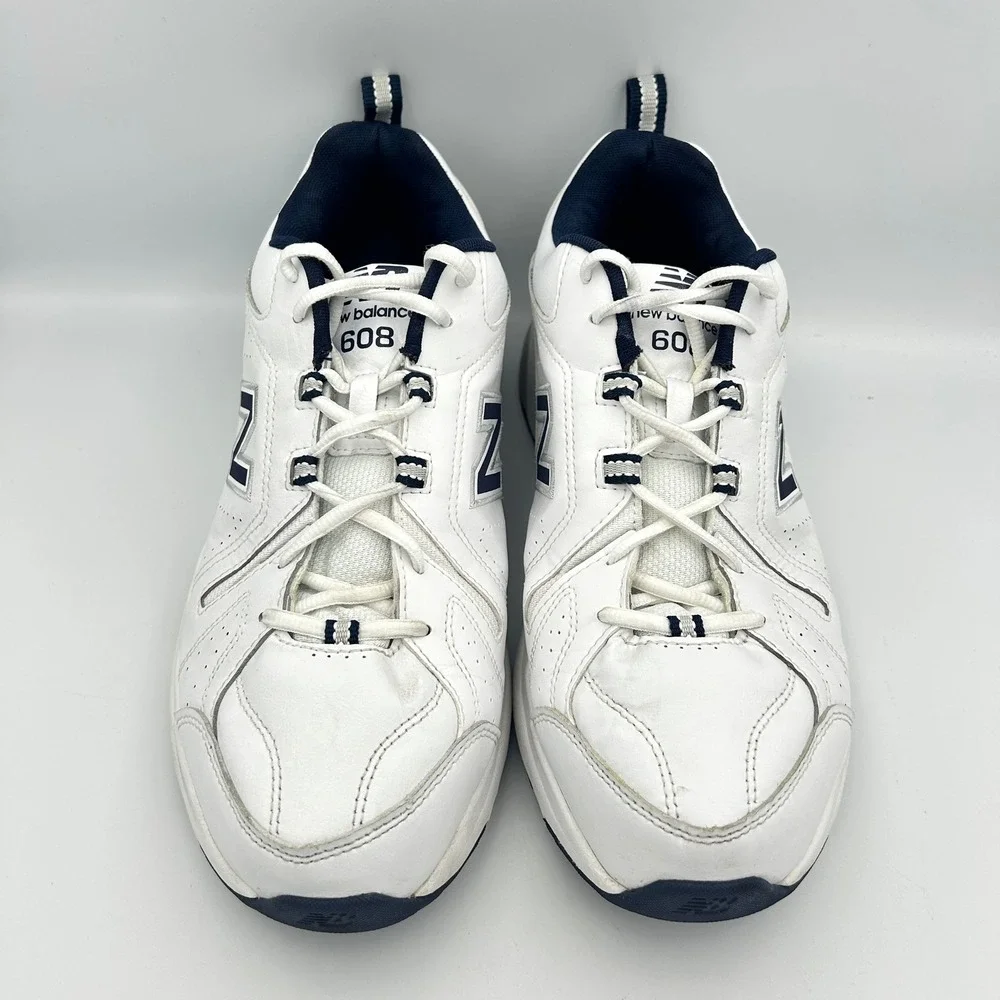 New Balance 608 Mens 13 4E Extra Wide  Leather Cross Training Shoes White Navy